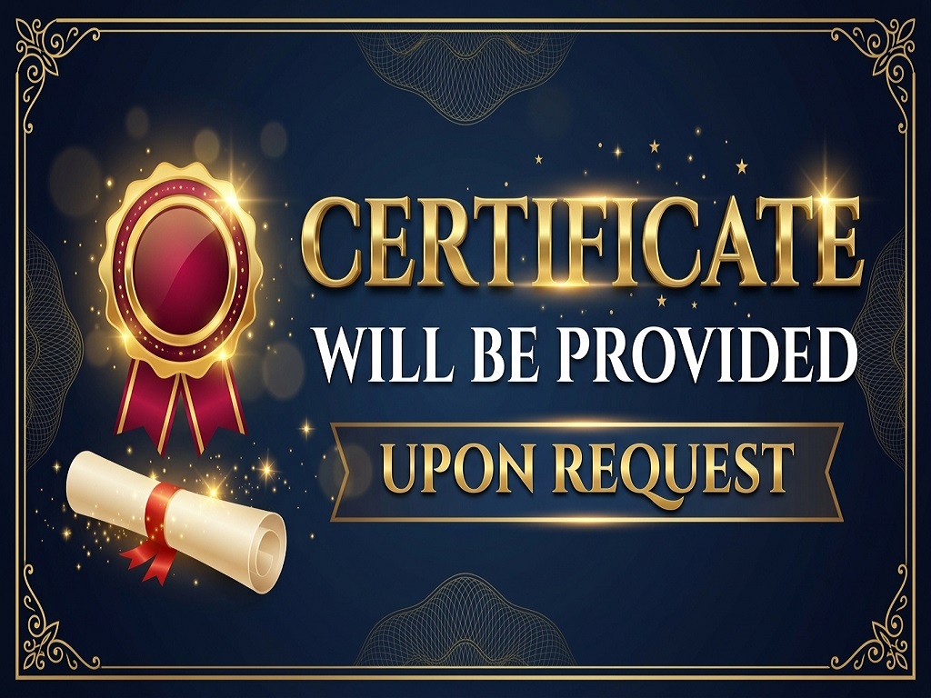 Food Business License sample placeholder certificate